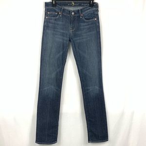 7FAM Women’s Straight Leg Medium Wash Jeans